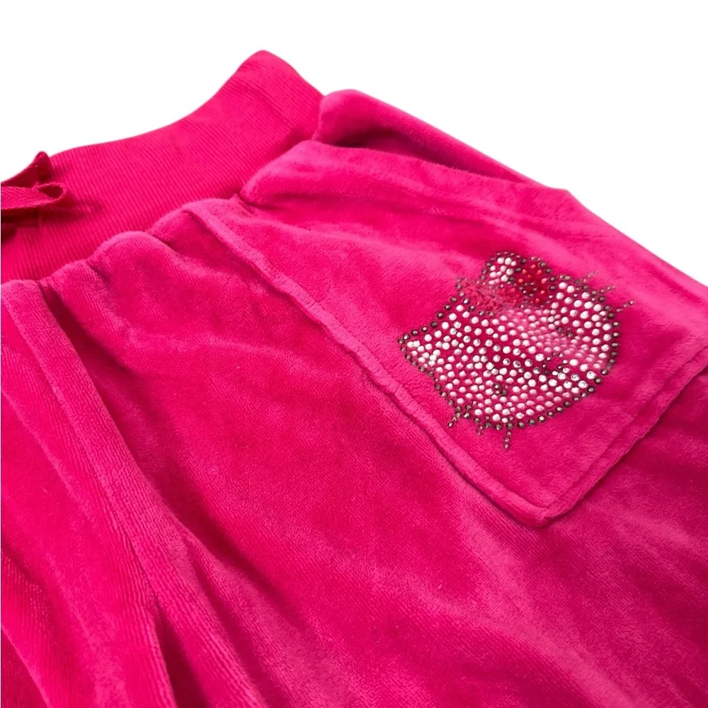 Universal Studios Hello Kitty hot pink velour rhinestones lounging joggers small - Picture 5 of 13